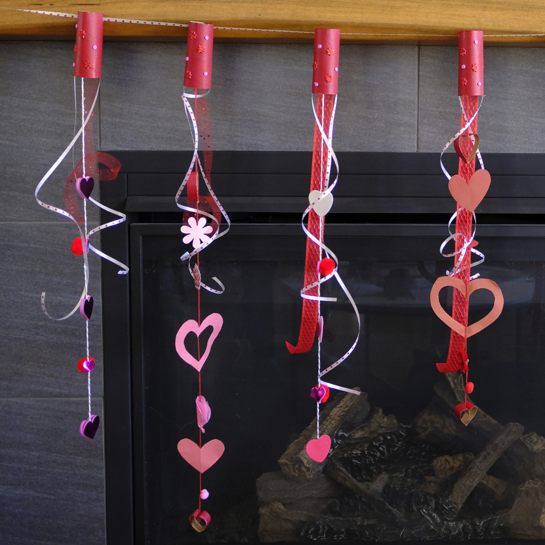 Valentine's Day Garland, Easy Craft for Preschoolers, Valentine TP Craft