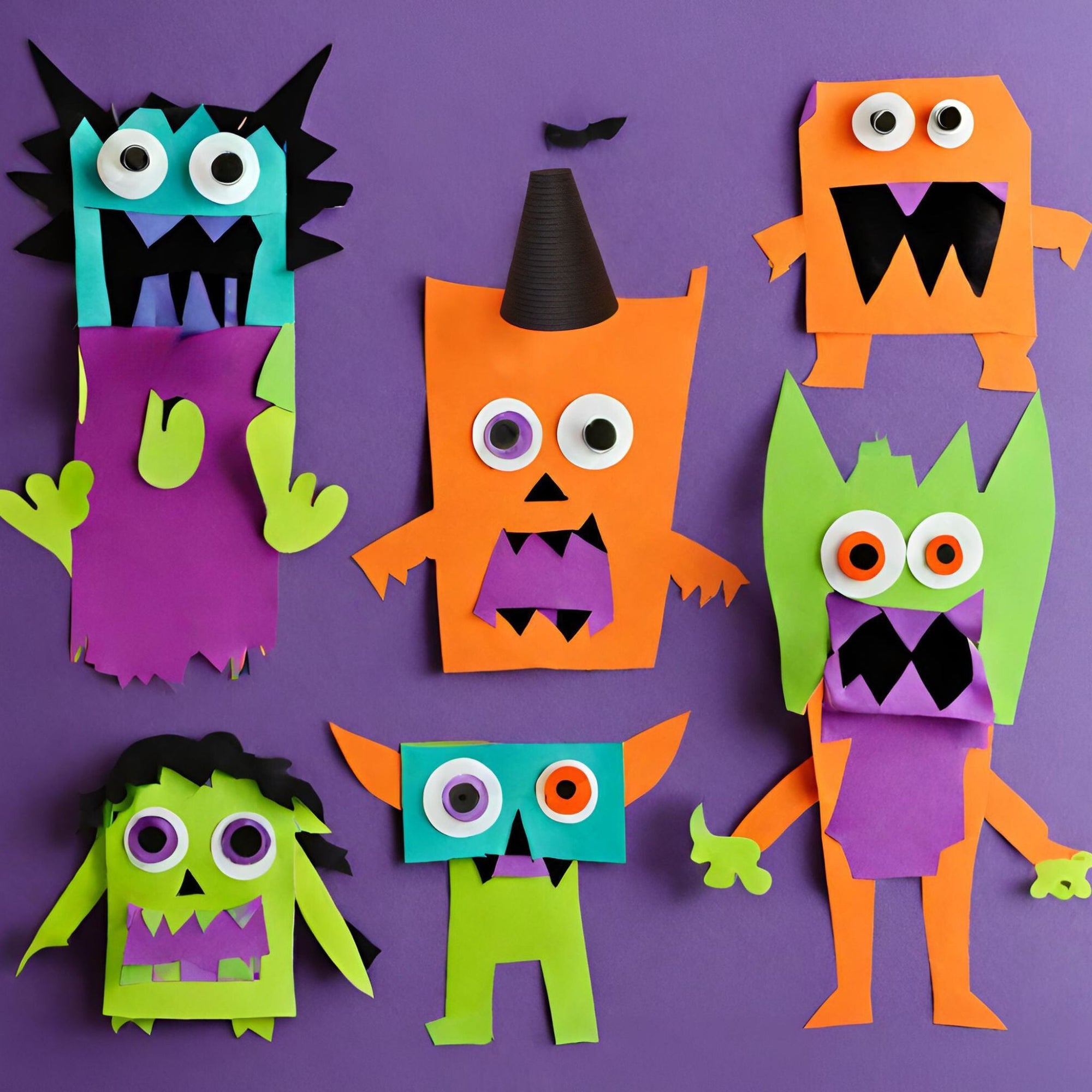 Paper Craft Monsters, Halloween Craft for Kids, Easy Halloween Craft