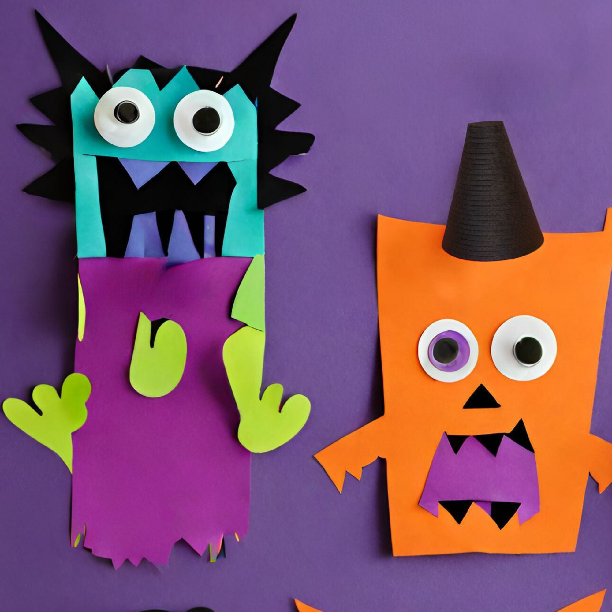 Paper Craft Monsters, Halloween Craft for Kids, Easy Halloween Craft